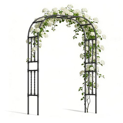 Square Tube Metal Garden Arbor Trellis,5.9x7.9FT - color: 5.9 FT L/Black, size: Full Arch