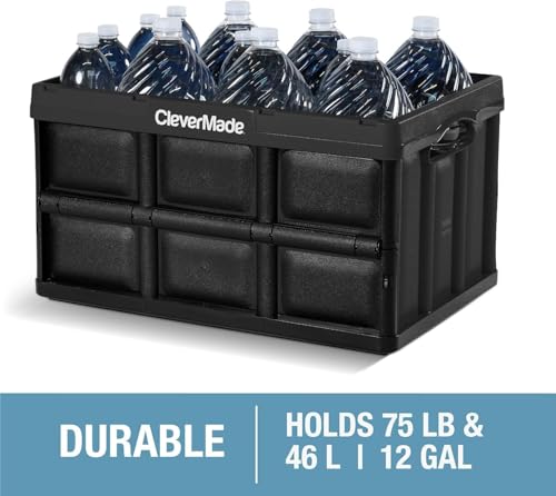 CleverMade Collapsible Storage Bins, 46L 3 Pack, 75 lb Stackable, Ocean - color: Ocean, size: 46l - 3 Pack