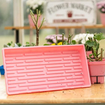 Bootstrap Farmer 1020 Trays, 10 Pack, Pink - Heavy-Duty 2.5" Deep Flats Without Holes for Microgreens, Fodder, Hydroponics - color: Pink