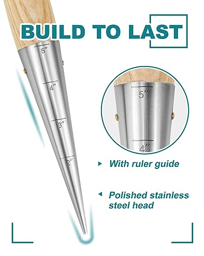 Dibber with 5 Inch Measurements Seed Dibber Garden Tool Hand Dibbler Seed Planter Tool Seed Dispenser Hole Digger for Planting Small Seeds Seedlings Sowing Seeds Transplanting Plants - size: 5-inch Bulb Planter