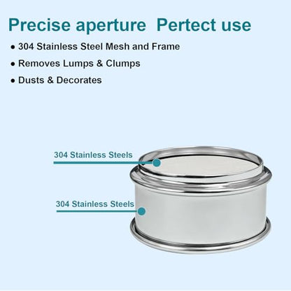 2.36" (6cm) Full 304 Stainless Steel Mini Lab Sieve, 250 Mesh(0.063mm) - size: 250 Mesh(0.063mm)/Ф2.4in(6CM)