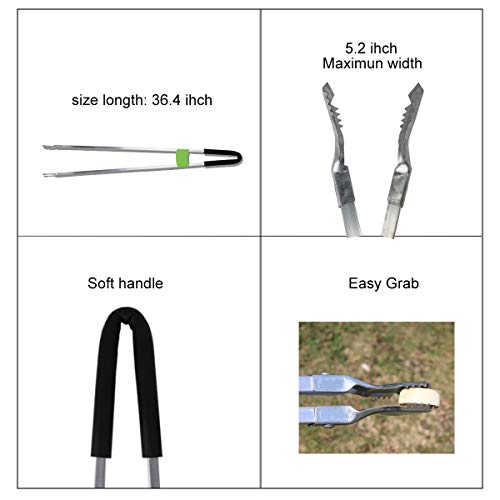 Reacher Grabber Tool,Litter Pick Up Stick Lightweight Aluminium Rustproof,Trash Tong,Reaching Assist Tool for Elderly,Garden Nabber Plogging