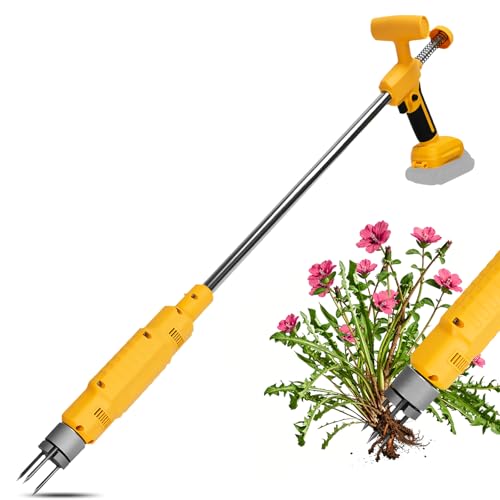 Electric Weed Puller Compatible with Dewalt 20V Battery, Heavy-Duty 3-Claw Steel Root Weeder, Stand up Electric Weeds Pulling Tool for Dandelion Lawn Garden Yard (No Battery)