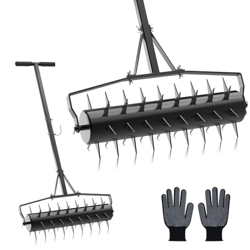 Seeutek 23Inch Rolling Lawn Aerator - Upgraded Heavy Duty Aerators - size: 23 Inch