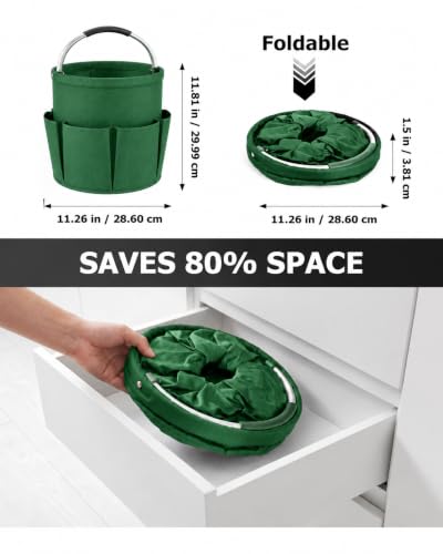 Garden Tool Organizer Tote with Non-Slip Handle – 4.5-Gallon Water-Resistant Bucket Bag with 6 Side Pockets, Portable Gardening and Outdoor Utility Bag for Yard Work, Garage, Beach & Camping - color: Green