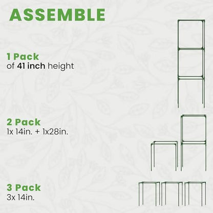 1 Pack 41" Square Tomato Cages for Garden - Large Tomato Trellis Stakes - size: 1 Pack, 41 Inches