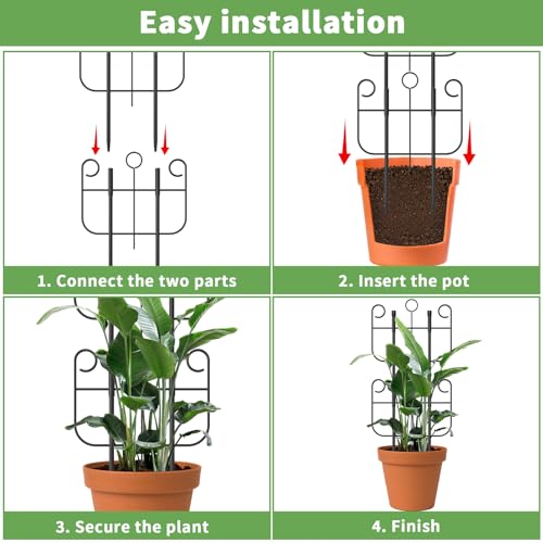 8 Pack Trellis for Climbing Plants Indoor, Expandable Heavy-Duty Metal Trellis for Potted Plants Outdoor, Flowers Vine Ivy, Sturdy Houseplant Pothos Plant Climber Support - size: 8 Pack-17in(H)x12.6in(L)