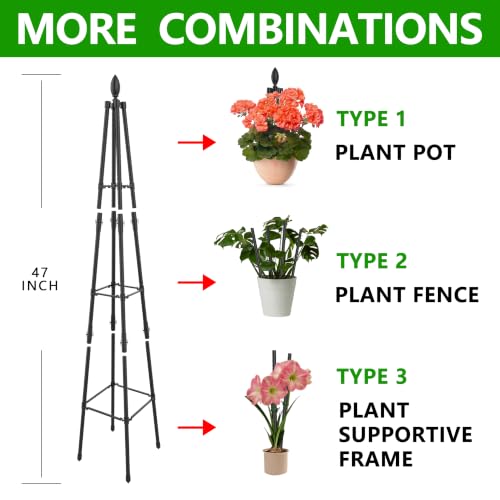 AlisisFores 4 Ft Garden Obelisk Trellis for Potted Climbing Plants