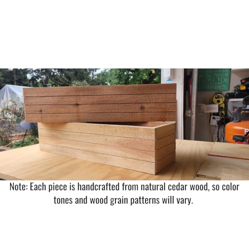 Handmade Rustic Cedar Herb Window Planter Box – Wooden Window & Railing Planter for Indoor or Outdoor Use, Made in USA - size: 8 inch