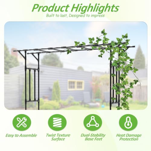 Garden Arch Trellis 78.7" L*85.4" H Sturdy & Rustproof Flat Top Garden Arch - size: 78(L)*85(H)*16(W)inch-20MM