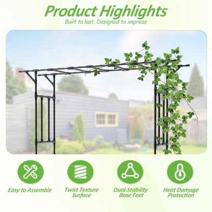 Garden Arch Trellis 78.7" L*85.4" H Sturdy & Rustproof Flat Top Garden Arch - size: 78(L)*85(H)*16(W)inch-20MM