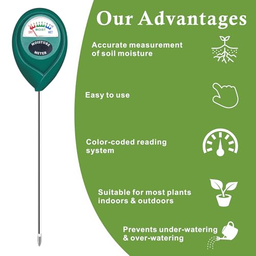 XLUX Plant Soil Moisture Meter, for Indoor and Outdoor use, Battery-Free - color: Green