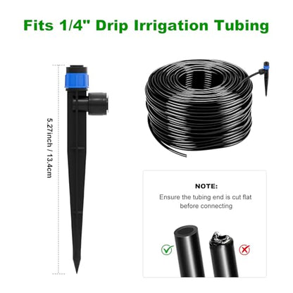 1/4 Inch Adjustable Drip Irrigation Emitters, Push-in 360° Drip Emitters for 1/4" Tubing, Adjustable Flow Watering Drippers for Garden & Greenhouse, 18 Pack - style: 1/4 Inch Adjustable Emitters