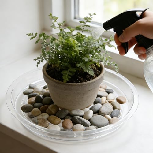 12 Pcs 12 Inch Plant Saucer, Clear Plastic Plant Saucers Flower Pot Tray Excellent for Indoor & Outdoor Plants, Heavy Sturdy Plastic Planter Flower Pot Saucers, Plant Water Drip Trays for Pots Base