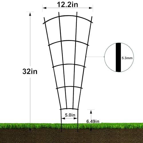 Mklsit 32" Metal Plant Trellis for Climbing Plants Support, 4 Pcs Fan Shape - size: 32" Fan Shape