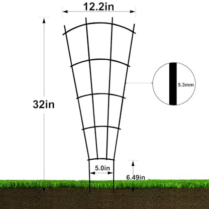 Mklsit 32" Metal Plant Trellis for Climbing Plants Support, 4 Pcs Fan Shape - size: 32" Fan Shape