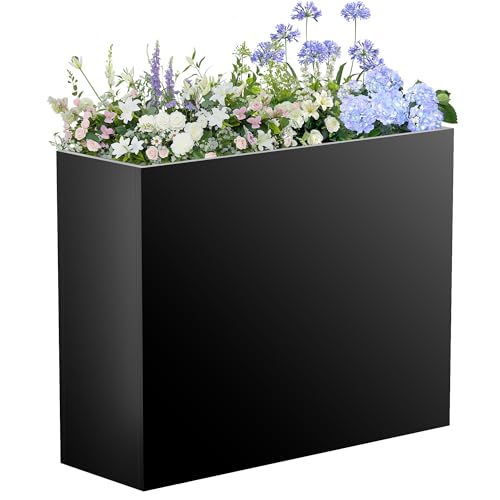 Tall Rectangular Planter,38" L x 13" W x 30" H Metal Large Planter Box - size: 38"L x 13"W x 30"H
