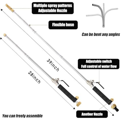 Power Washer Hose Attachment, Pressure Washer Wand Nozzle for Garden Hose - color: Black