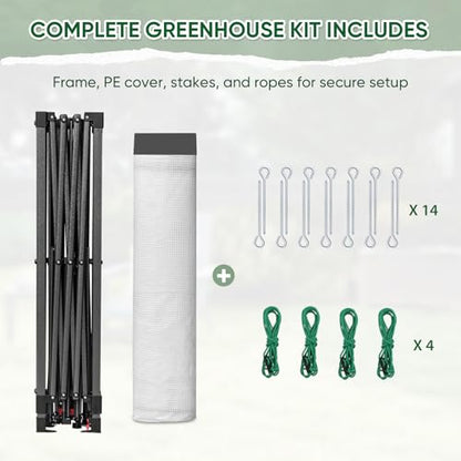 EAGLE PEAK 10x10 Walk in Pop Up Greenhouse, Gray/White - color: Gray/White, size: 10x10