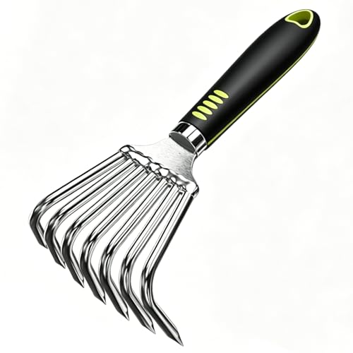 Small Hand Rake, 8 Inch Compact Weed Puller Tool,Mini Garden Leaf Claw Rake