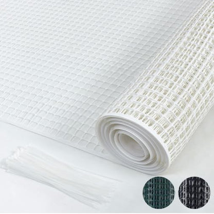 PotatoLife White Plastic Garden Fence, Hardware Mesh, 40'' x 50' - color: White, size: 40'' x 50'