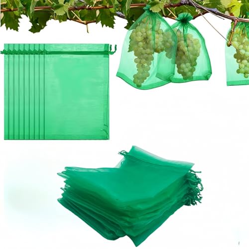 50PCS Fruit Protection Bag,12X16 /30CMX40CMFruit Netting Bags, Fruit Cover Mesh Bag with Drawstring, Garden Netting Bag, Birds Pest Net Barrier Bag for Fruits Vegetables Plant Flower - size: 12x16in(30x40cm)