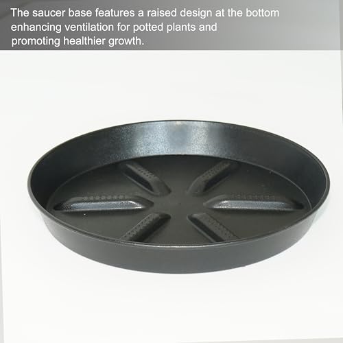 NIMYAU Plant Saucer 14 Inch 2 Pack Round,Thick Plastic with Elevated Center Plant Saucers, Excellent Drainage Drip Tray Catcher for Garden Planters - color: Black, size: 14" (4-Pack)