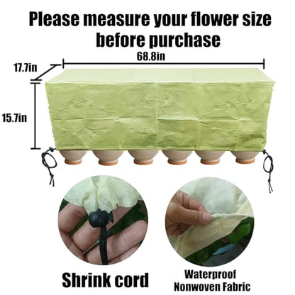 EJW Planter Cover, Plant Covers Freeze Protection,4 Pack68.8 17.7" 15.7" Planter Covers for Winter, Frost Cloths for Outdoor Plants, Raised Bed Covers for Winter. - size: 4PACK-68''17.8''15.8''