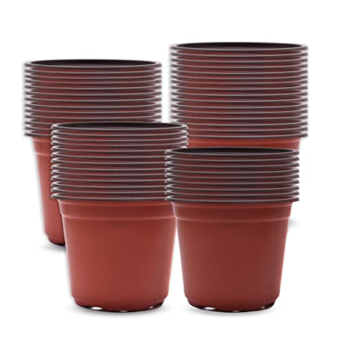 HOSTIC 11.8 Inch Nursery Pot Seedling Pot Plant Container Seed Starting Pots Multipurpose Plastic Pots 50 Packs - size: 11.8 Inch