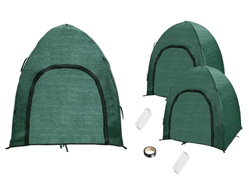 Winter Plant Covers for Snow and Ice Protection Shrub Cover Freeze Protection Plant Tent Protect Outdoor Plant and Potted Plant from Snow Frost Sun and Animal with Zipper Door 36*36*40 (2Packs) - color: Green 36”