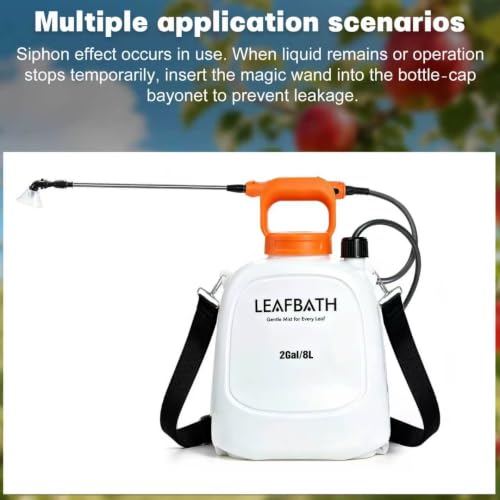 2 Gallon Battery Powered Backpack Sprayer - Rechargeable Electric Garden Sprayer, Comes with an Extra 10FT Hose, 2 Speed Modes, 6 Nozzles, Telescopic Wand, Backpack & Shoulder Sprayer for Lawn Yard - color: Orange-White)