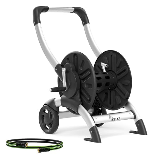 Upgrade Hose Reel Cart, Holds 200 Feet of 5/8" Hose - color: Black