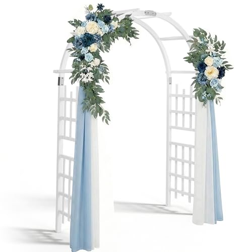 Outvita 7Ft White Wooden Arbor Arch, Garden Trellis for Climbing Rose Vines - color: white