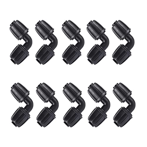 10 Pack 1/2 inch Irrigation Fittings Elbow Connectors Anti-Drip - size: 1/2 inch Elbow