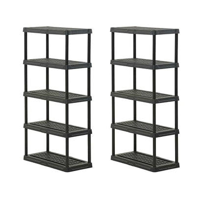 CENTREX 5-Tier Heavy Duty Plastic Storage Shelves for Garage, 2 Pack - style: 5-Tier (2 Pack)