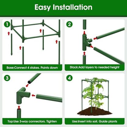 4 Pack Tomato Cage for Garden Support, 43 inch Tall Adjustable Plant Support Stakes, Tomato Trellis Extra Bold for Climbing Vegetables Plants Flowers - style: 4 Pack