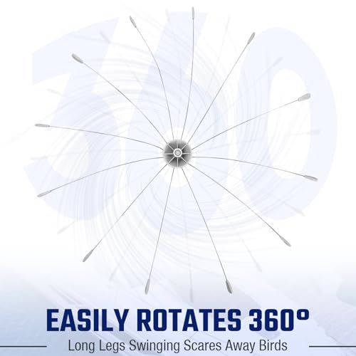 Salcod Bird Deterrent Outdoor, 360° Wind-Powered Stainless Steel Rods, 6ft - size: 6 ft