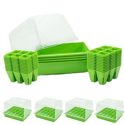 Bootstrap Farmer Countertop Seed Starter Kit in Green, Reusable 1010 Tray Bundle with Inserts and Humidity Dome - color: Green