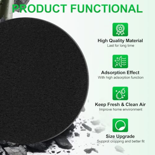 (12 Pack) Kitchen Compost Bin Replacement Charcoal Filters 6.7 Inch Diamete