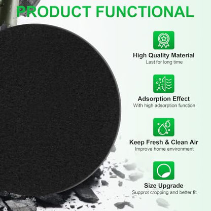 (12 Pack) Kitchen Compost Bin Replacement Charcoal Filters 6.7 Inch Diamete