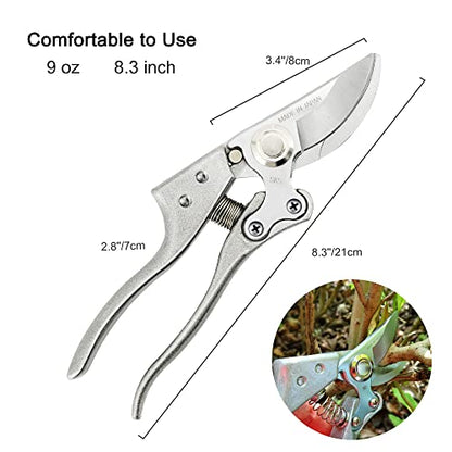 TONMA 8.1" Pruning Shears, Made in Japan, Garden Scissors & Clippers, TP-1 - size: 8.1 inches