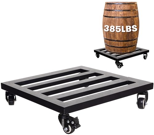 Idzo Upgraded Lockable Heavy Duty Trolley Capacity 385lbs, 12 Inch, Black, Large Plant Pots, Parasol Stands and Bases or Plant Stand with Wheels - size: 12 INCH
