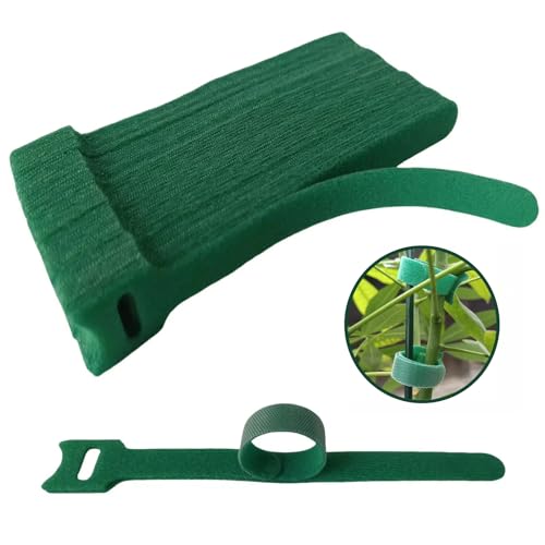 100Pcs 6-Inch Green Reusable Adjustable Plant Ties & Garden Tape - size: 6 in x 0.5 in