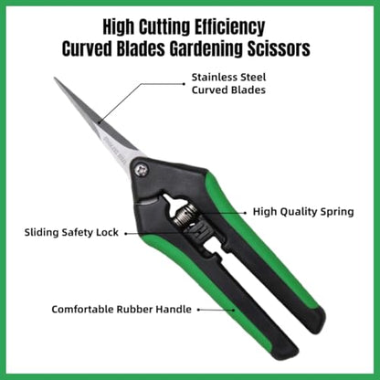 LDK 8 Pack Curved Blades Gardening Hand Pruner Pruning Snip - color: 8 Pack Curved
