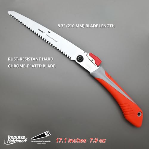 TONMA 8" Folding Hand Saw, Made in Korea, 210mm Medium Teeth - size: 8 inches (210mm)