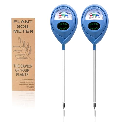 2 Pcs Green Soil Moisture Meter, Plant Water Meter, Moisture Meter for Plants, Soil MoistureTester, Soil Water Gauge for Plants, Plant Moisture Monitor No Battery Needed (Blue+Blue) - color: BLUE+BLUE