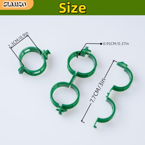 300Pcs Green Plant Support Clips for Vine Veggies Flowers,Weatherproof Sturdy Plastic, Tool-Free Quick Setup, Avoids Stem Scratches, Manually Screened Flawless Clips - color: Green