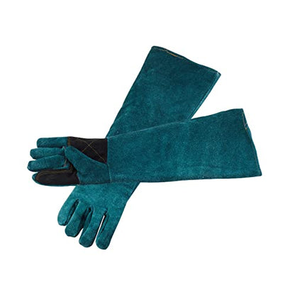 AOWPFVV Animal Handling Gloves Bite Proof for Dogs,Cats, 23.6in Large - color: Dark Green +Black Padding Size Large 23.6in