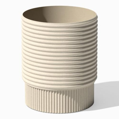Veradek Mod Series Medium Planter - Round Outdoor Planter with Shelf - color: Sand, size: 17 inch