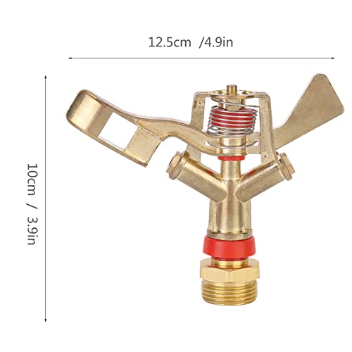 Impact Sprinkler Head, 25 mm Zinc Alloy Irrigation Garden Rocker Arm Sprinkler Nozzle Head Male Thread Watering Sprinkler Head for Yard and Grass Irrigation (1PCS) - color: 1PCS